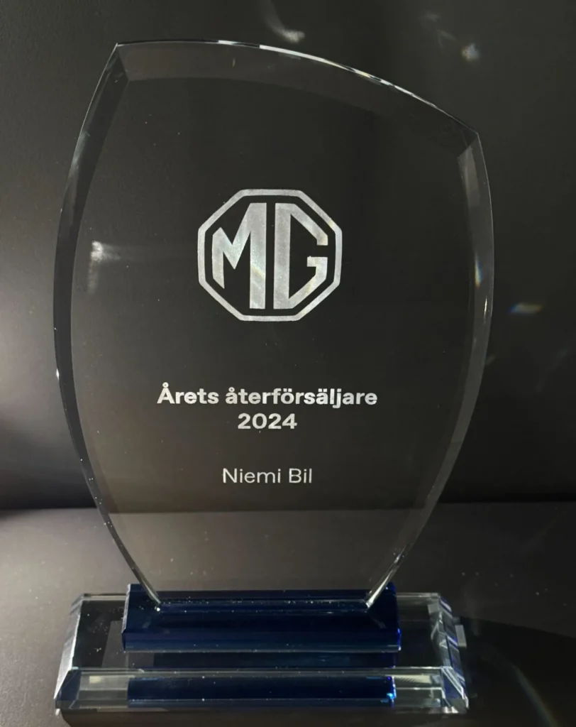 Arets MG AF 2024 Niemi Bil är årets MG-återförsäljare 2024!